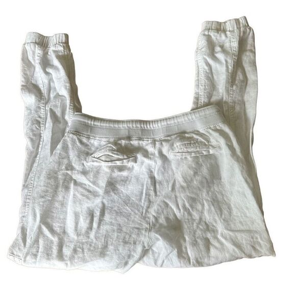 Athleta white linen joggers size 8 - Picture 4 of 5
